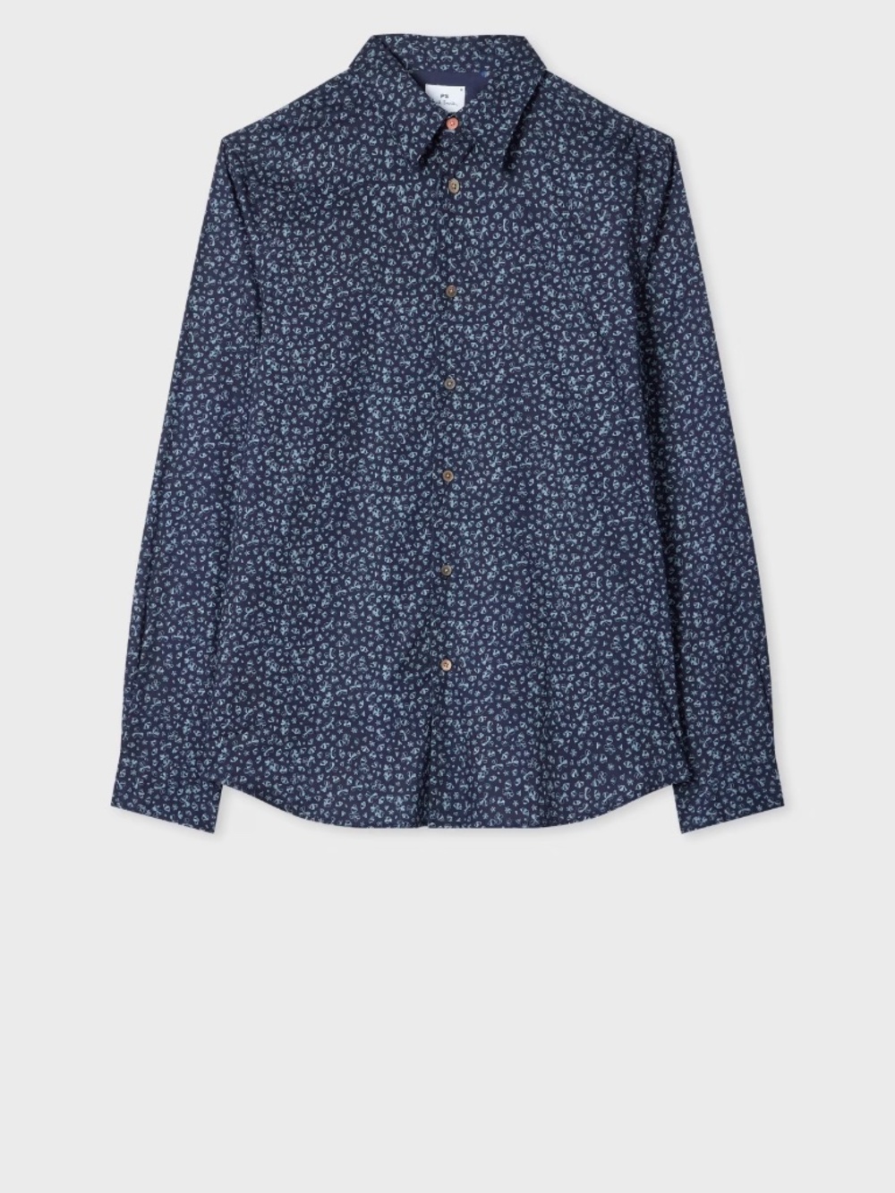Paul Smith blue Shamrock long sleeve tailored shirt size 16 NWT